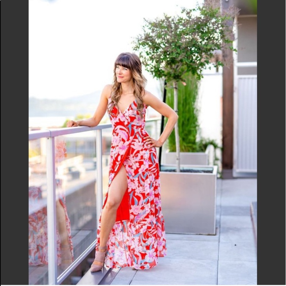 Wrap Maxi Dress, Size Large